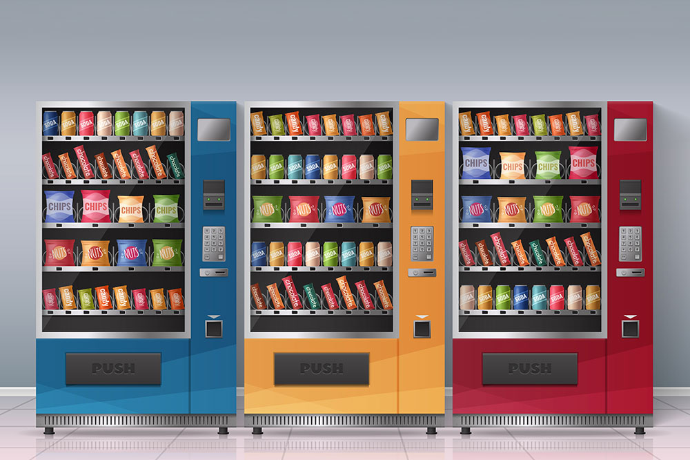 Various types of vending machines